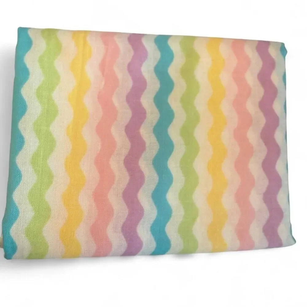 18” x 21” Pastel Chevron Cotton Fabric Fat Quarter Rainbow Rick Rack Stripe
